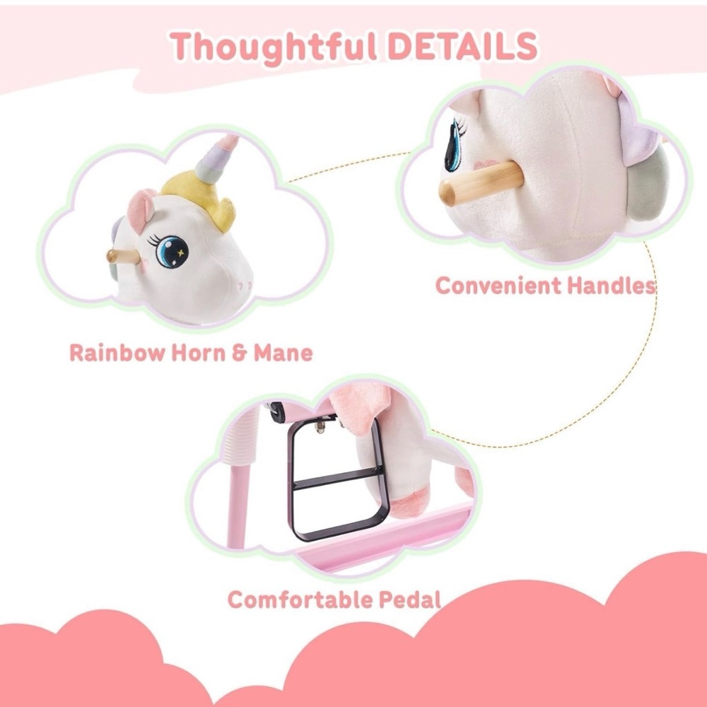 Pink Unicorn Spring Rocking Horse - Picture 3 of 6